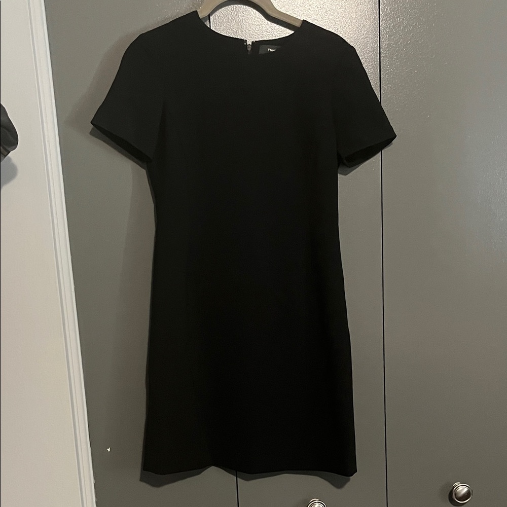Theory Black Short-Sleeved Mini Dress